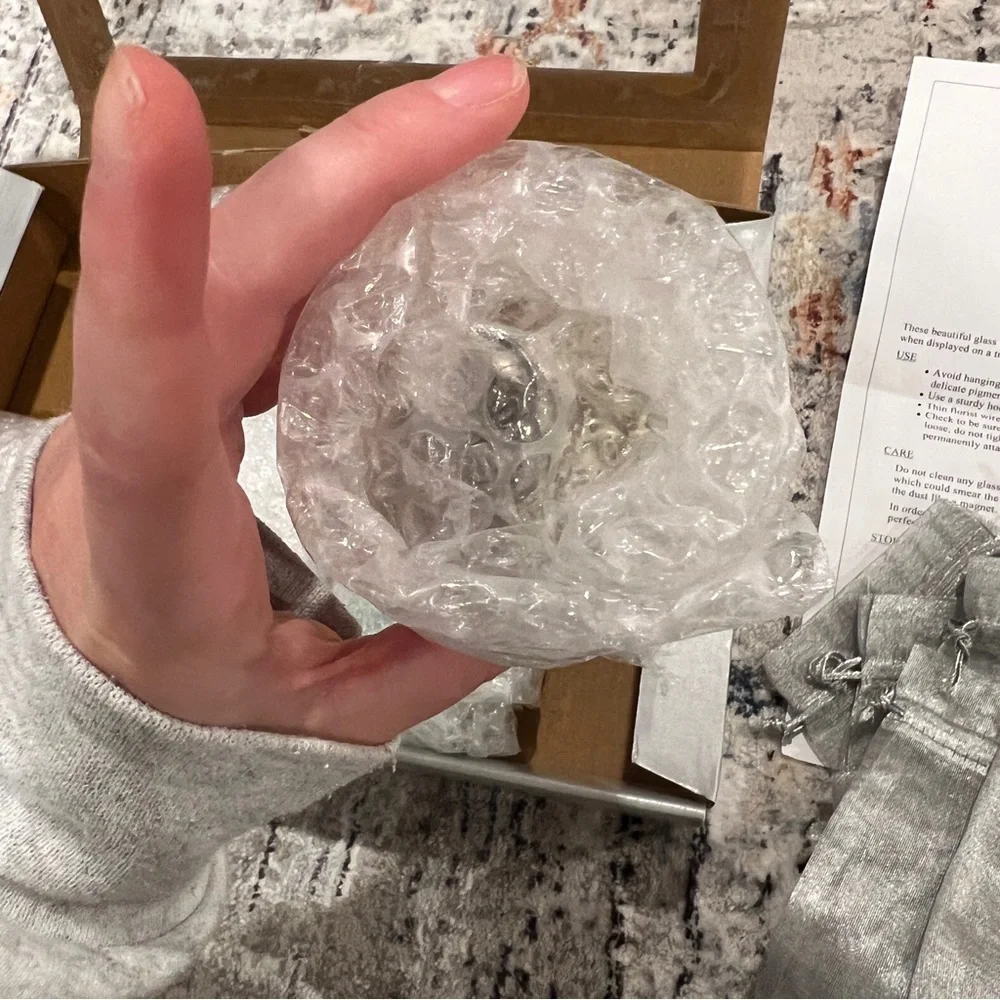 Mercury Glass Ornaments, set of 6 by Plow & Hearth with silvery ribbon - Picture 6 of 11